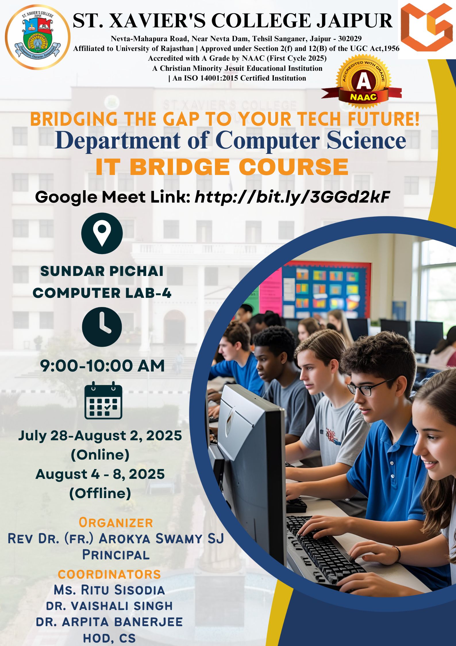 IT Bridge Course for BCA I Semester Students - St. Xavier's College Jaipur