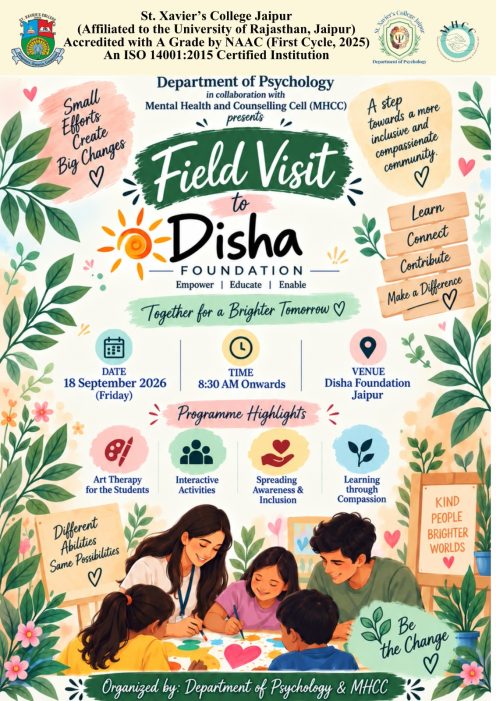 Poster - Field visit to Disha Foundation 2026