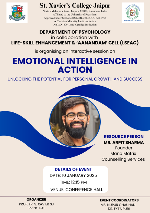 Poster regarding Interactive Session on Emotional Intelligence in Action