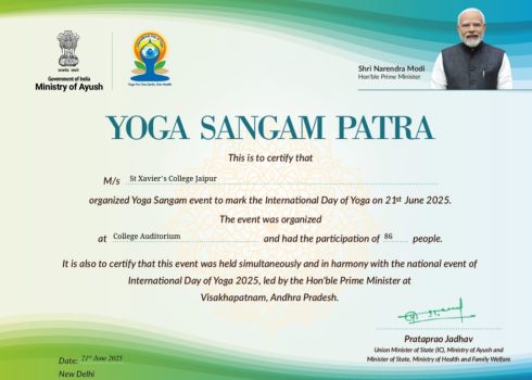 Yoga Sangam Certificate 2025- Ayush Ministry